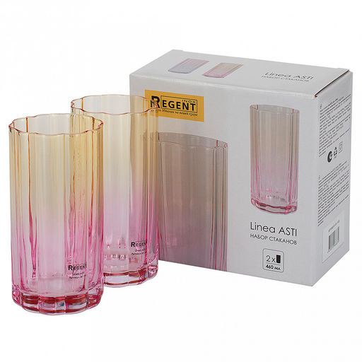 Стакан стеклянный "Linea ASTI" 460мл, набор 2шт, "Regent" (Китай)