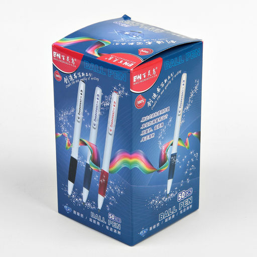 Цена за 7 шт. Ручка шариковая, 0.5 мм, стержень синий, с резиновым держателем, корпус МИКС