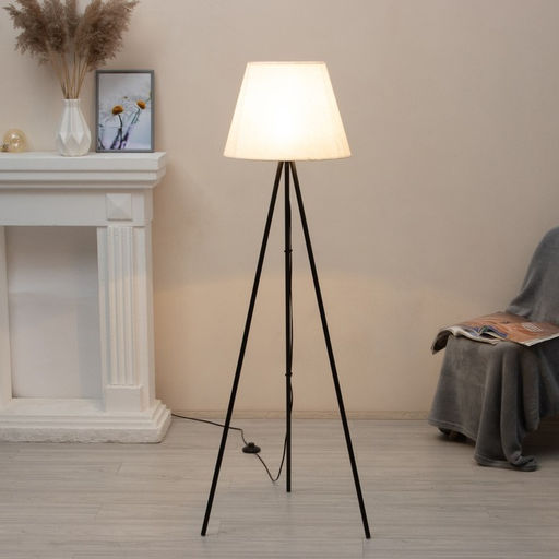 Торшер «Лаут», 1×15 Вт, Е27, чёрный/белый