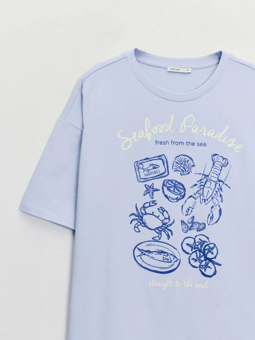 Футболка свободного кроя с принтом ZR2605023408-41 / Zarina