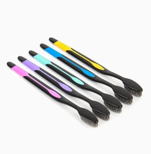 Зубные щетки средней жесткости 5шт.черные - Aopen фото 2