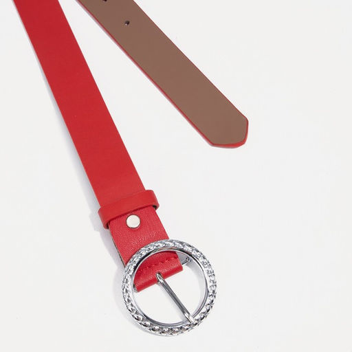 Ремень женский, ширина 3 см, винт, пряжка метал, цвет красный - Simaland фото 2