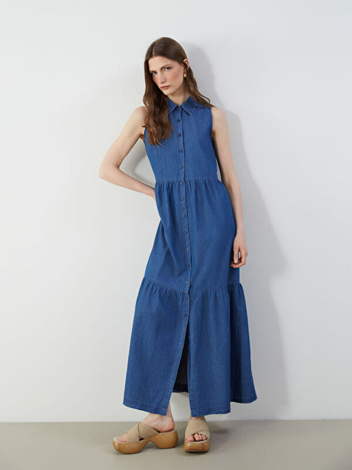 G?mlek Yaka Jean Elbise