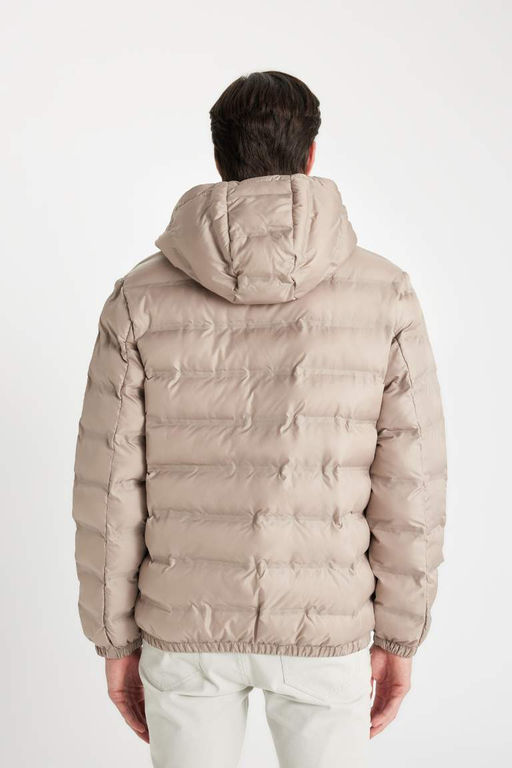 Облегающее водоотталкивающее пальто с капюшоном - Defacto фото 7