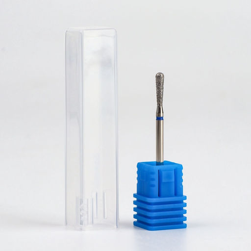 Фреза алмазная для маникюра «Капля», средняя зернистость, 2.5×10 мм, в пластиковом футляре