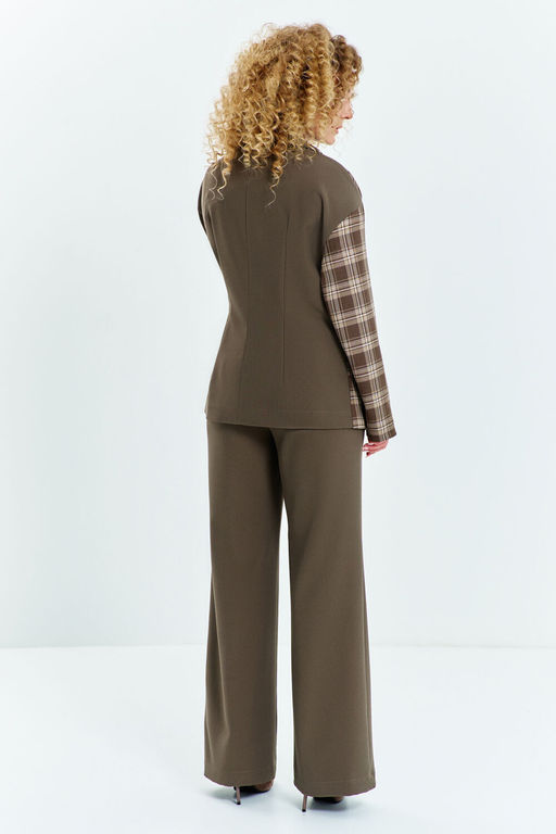 Костюм Euro Moda 635 хаки+ клетка