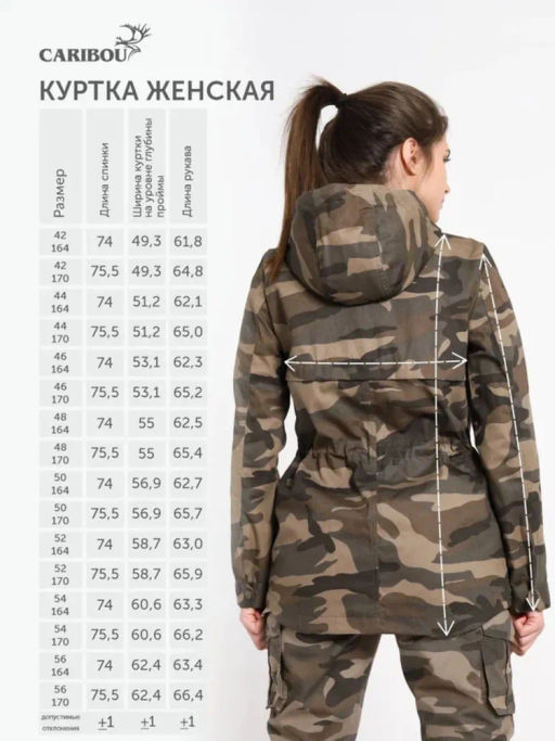 Ветровка женская Caribou S52 (с капюшоном) (камуфляж)  фото 8