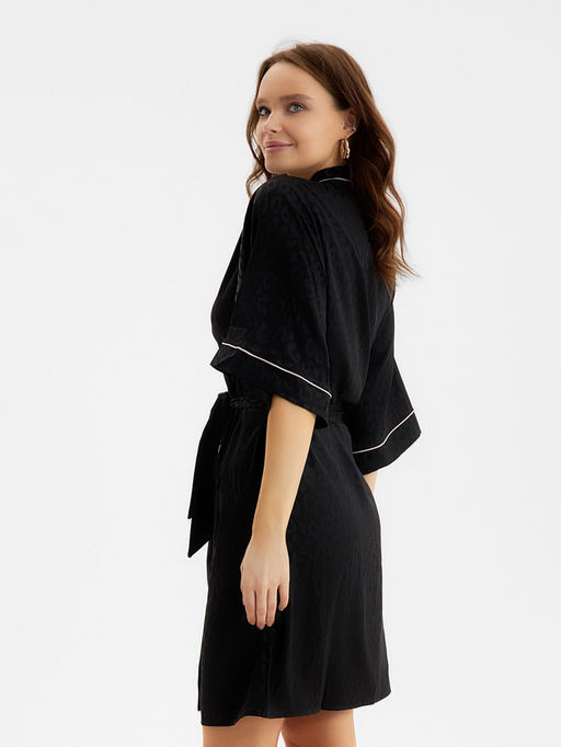 Халат домашний женский KAFTAN Leo black collection, размер 48-50, чёрный