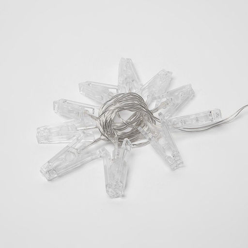 ULD-S0200-010/STB/2AA WARM WHITE IP20 CLIPS Гирлянда светодиодная на батарейках 2AA (не в/к), Прищепки, 2м. 10 светодиодов. Теплый белый свет. Провод прозрачный. TM Uniel.