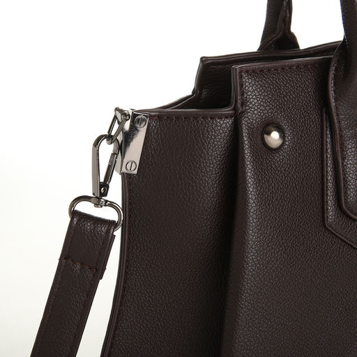 Сумка женская тоут, на молнии, цвет тёмно-коричневый - Simaland фото 5