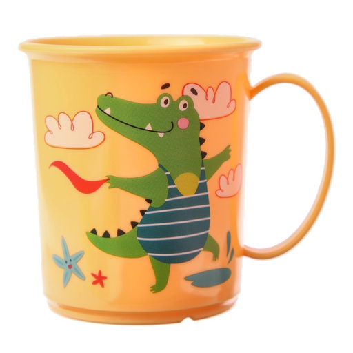 Кружка с декором 180 мл, детская, пластиковая, МИКС