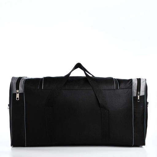Сумка дорожная, 3 отдела на молниях, наружный карман, длинный ремень, цвет чёрный/серый - Simaland фото 5