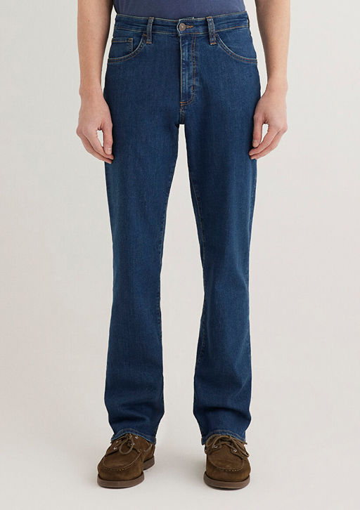 177 Koyu Mavi Comfort Jean Pantolon  фото 4