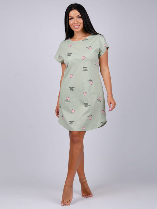 Туника "Душечка" оливка, трикотаж