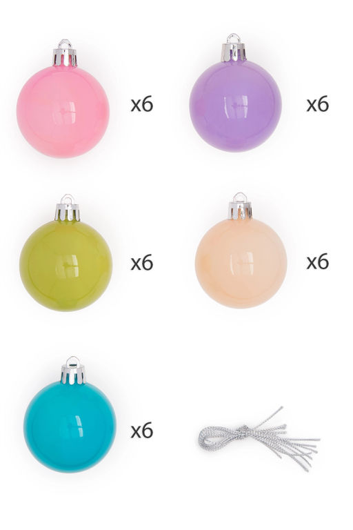 Набор новогодних шаров 5 см (30 шт) SF-8000, микс - Больше подарков фото 5
