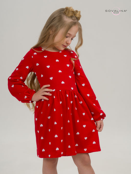 Платье Моана белые сердца на красном - Sovalina фото 6