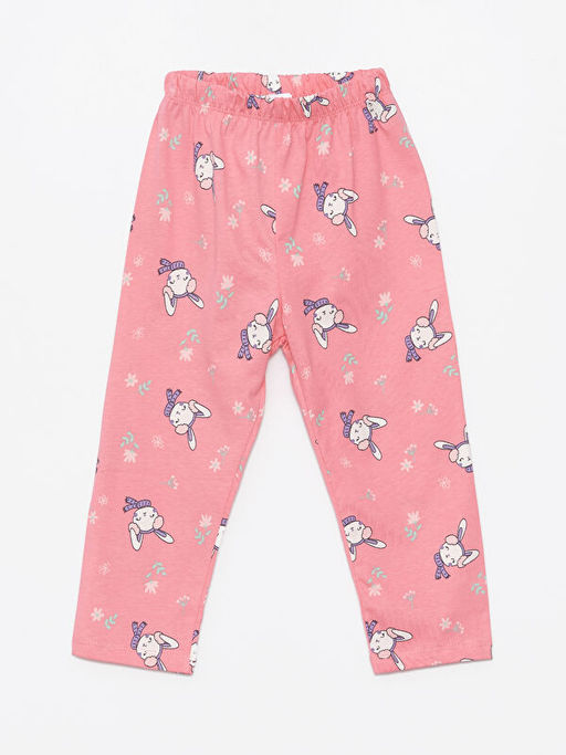 Polo Yaka Uzun Kollu Bask?l? K?z Bebek Pijama Tak?m? 2li - Waikiki фото 3