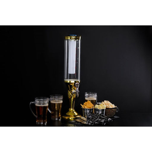 Башня пивная Петронас, 3 л, колба для льда, подсветка, 2 батарейки AG3, золотистая - Simaland фото 8