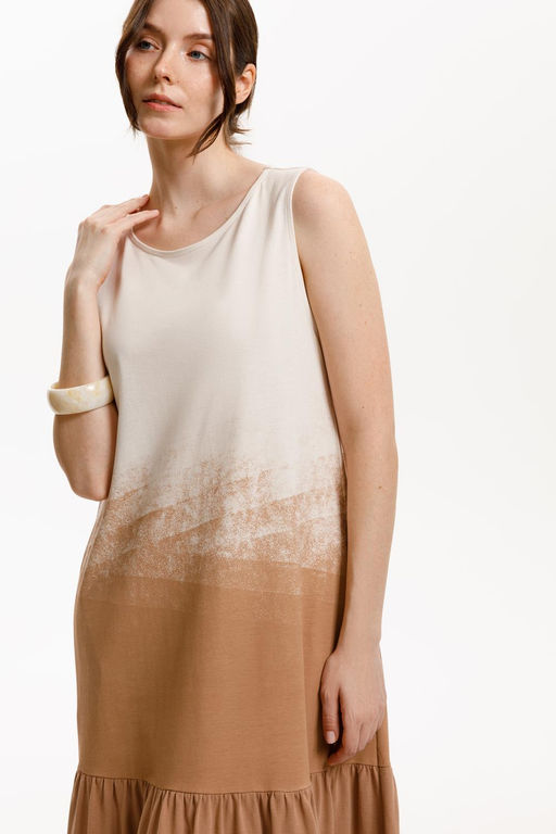 ЕВТ 5081/светлый беж,охра коричневая платье жен