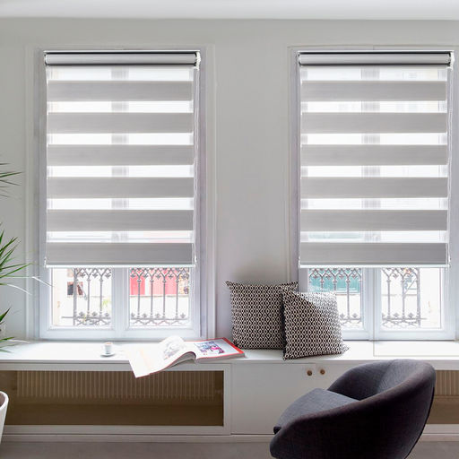 Штора рулонная День-ночь, 60180 см (с учётом креплений 3,5 см), цвет серый - Simaland фото 2