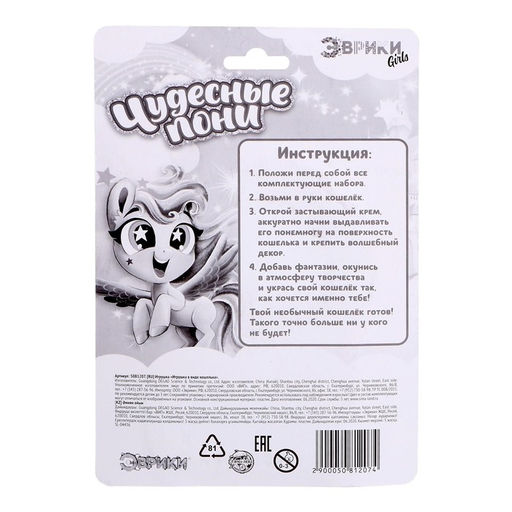 Набор для опытов Укрась свой кошелёк, пони - Эврики фото 6