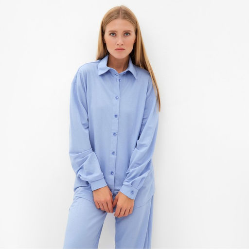 Костюм женский (рубашка, брюки) MINAKU: Home Collection, размер 54, голубой