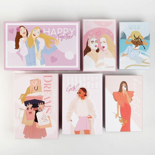 Набор коробок 6 в 1, упаковка подарочная, «Girls», 20 х 12.5 х 7.5 ‒ 32.5 х 20 х 12.5 см