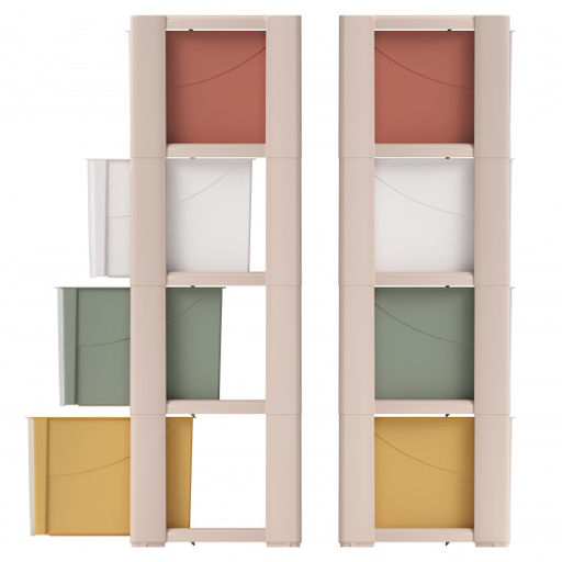 Комод "Колорит" цветной 4-х секцион. М7838