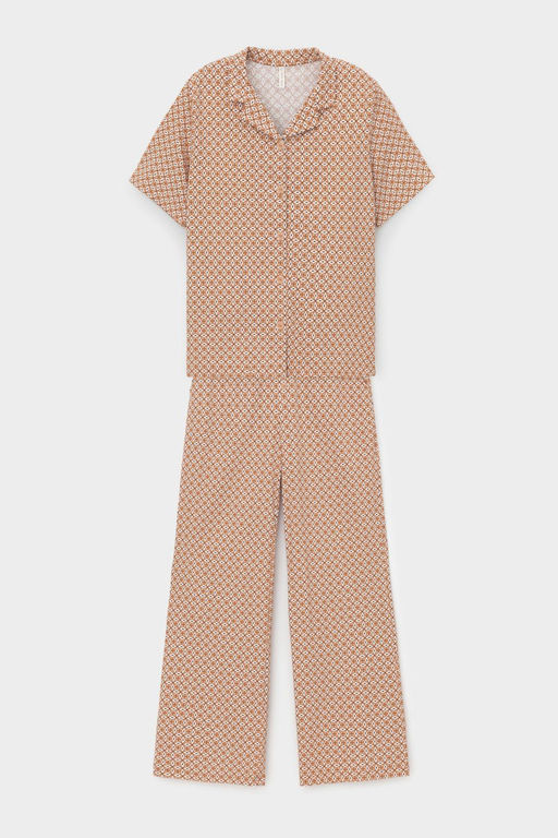 Е 20158/сахар,геометрический орнамент пижама жен