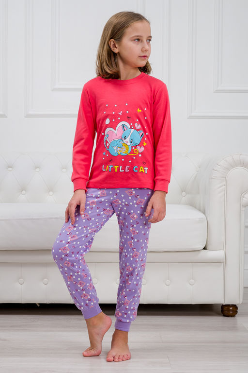 Пижама детская из интерлока Улыбка котенок с клубком - Амадэль фото 2