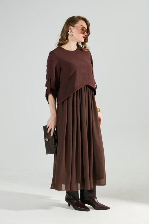 Платье NIKVA н740-21 шоколад  фото 5