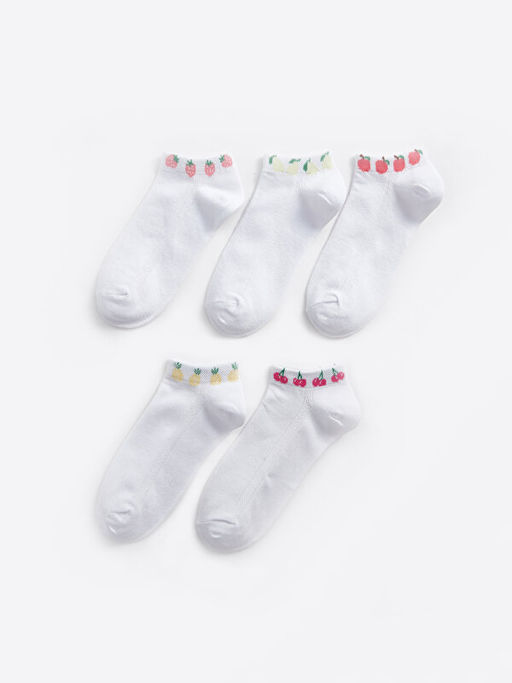 Desenli K?z ?ocuk Patik ?orap 5li