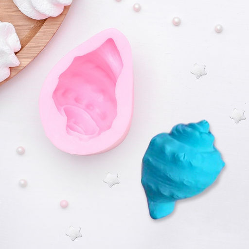 Цена за 2 шт. Молд для заливки 3D Ракушка, силикон, 8.5?6?4.1 см, розовый