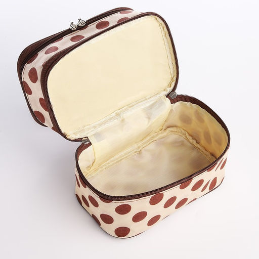 Косметичка, 2 отдела на молниях, цвет бежевый/коричневый - Simaland фото 9