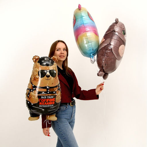 Воздушные шары фольгированные 31" «Милый мишка», 50 шт.