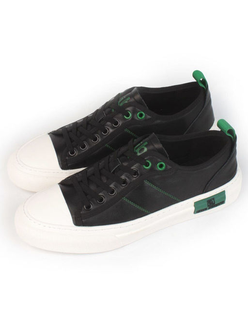 03-0106-1 BLACK/GREEN Полуботинки спортивные мужские (натуральная кожа) - Фабричный китай фото 2