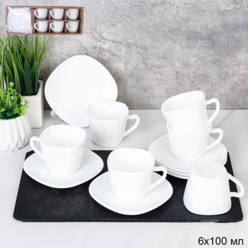 Кофейный набор 12 предметов 100 мл / SP85/P45 (white) /уп 12/ - ГалеонТрейд фото 3