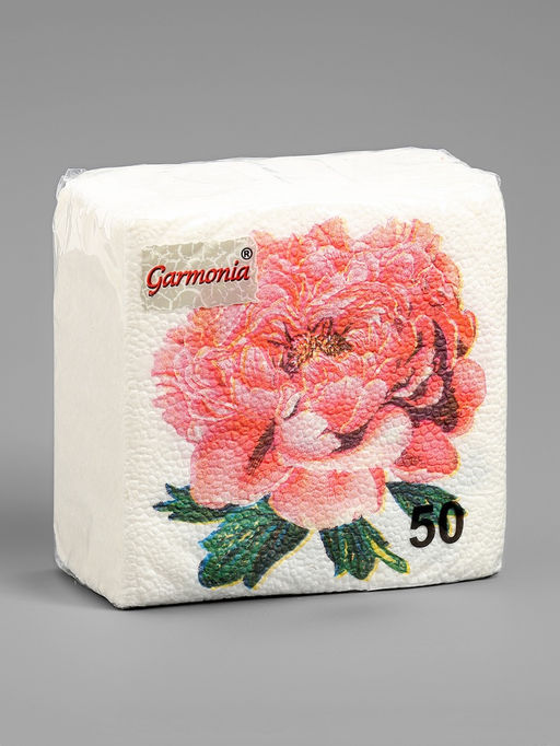 Цена за 4 шт. Салфетки бумажные «Пион розовый», 24×24 см, 50 шт.