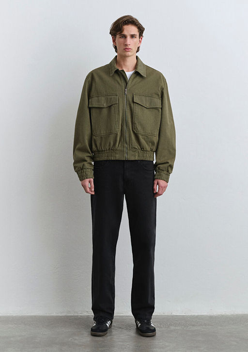 Cep Detayl? Haki Bomber Ceket - Mavi фото 2