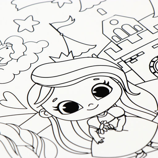 Цена за 2 шт. Магнит-раскраска многоразовая «Принцесса и сказочные Единорожки», 14.8×21 см