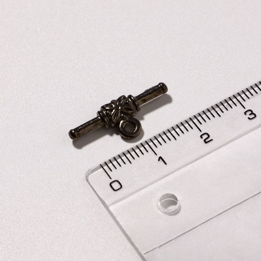 Замок-тоггл «Цветок», 1,6×1,4 см (в 1 наборе 2 шт.), цвет чёрный
