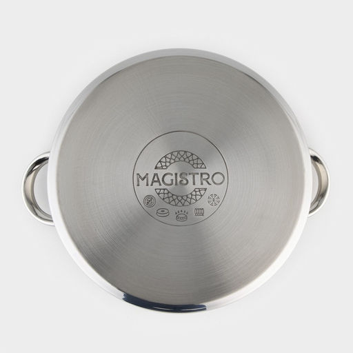 Кастрюля Magistro Grande, 5.5 л, металлическая крышка, капсульное дно, индукция, нержавеющая сталь  фото 7