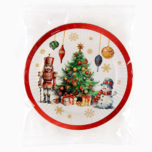 Цена за 10 шт. Тарелка одноразовая бумажная «С Новым годом», 18 см