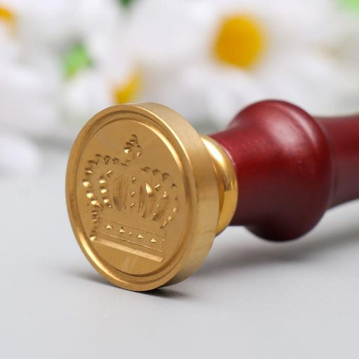 Печать для сургуча с деревянной ручкой «Корона», 9×2.5×2.5 см