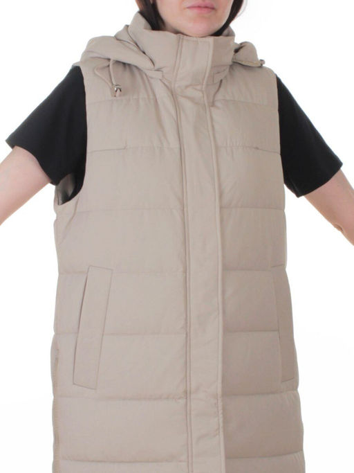 817 BEIGE Жилет утепленный зимний женский (150 гр. холлофайбер)