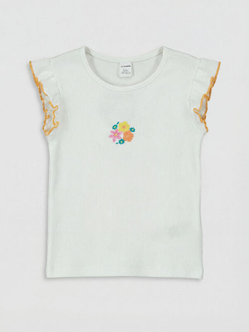 Bisiklet Yaka Bask?l? K?z ?ocuk Atlet 2li