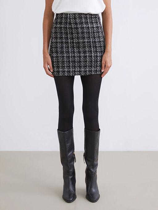 Beli Fermuarl? Ekose A Kesim Mini T?vit Etek