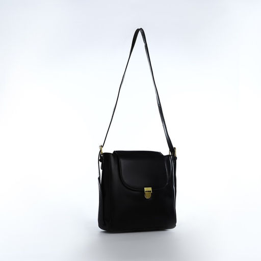 Сумка-мессенджер на клапане, цвет чёрный - Simaland фото 3