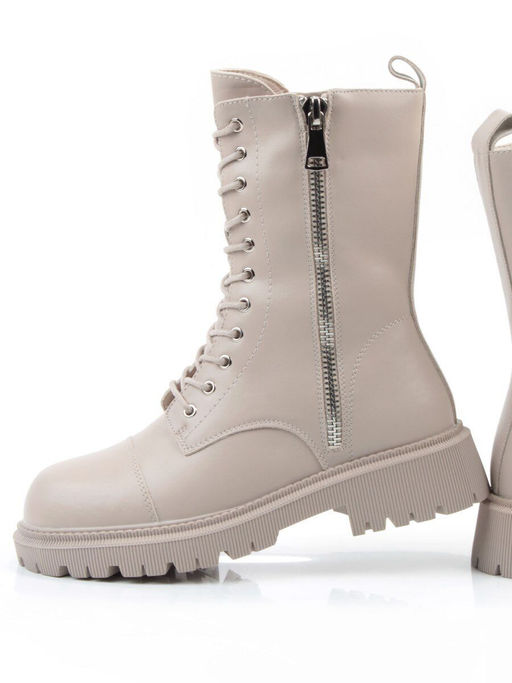 04-PAX83-2Z GRAY/BEIGE Ботинки зимние женские (натуральная кожа, 100% шерсть)