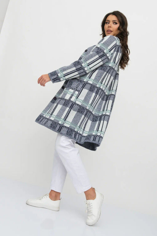 ЗЛАТА Кардиган В 1579/сине-мятный